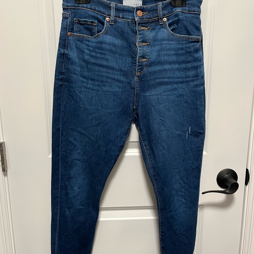 Petite loft high rise button up jeans